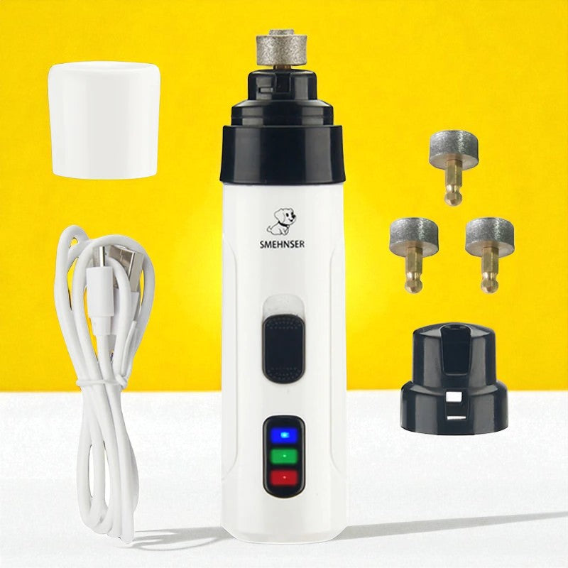 Lima de Uñas Eléctrica para Mascotas – Cortaúñas Silencioso y Recargable por USB para Perros y Gatos