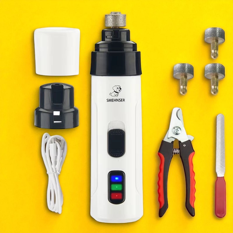 Lima de Uñas Eléctrica para Mascotas – Cortaúñas Silencioso y Recargable por USB para Perros y Gatos