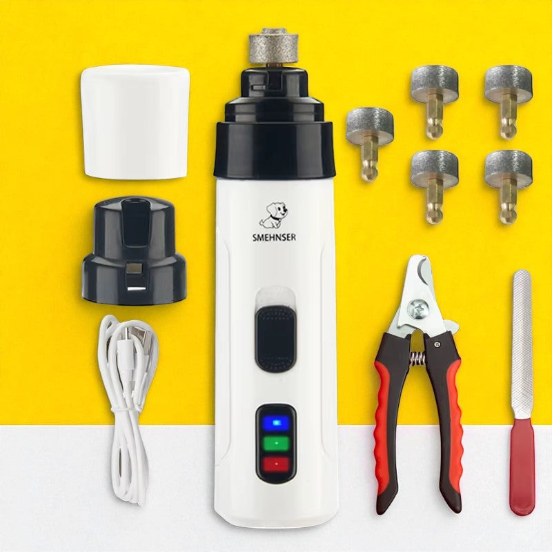 Lima de Uñas Eléctrica para Mascotas – Cortaúñas Silencioso y Recargable por USB para Perros y Gatos