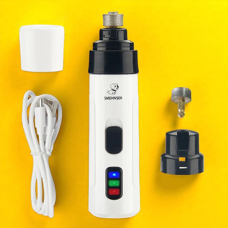 Lima de Uñas Eléctrica para Mascotas – Cortaúñas Silencioso y Recargable por USB para Perros y Gatos