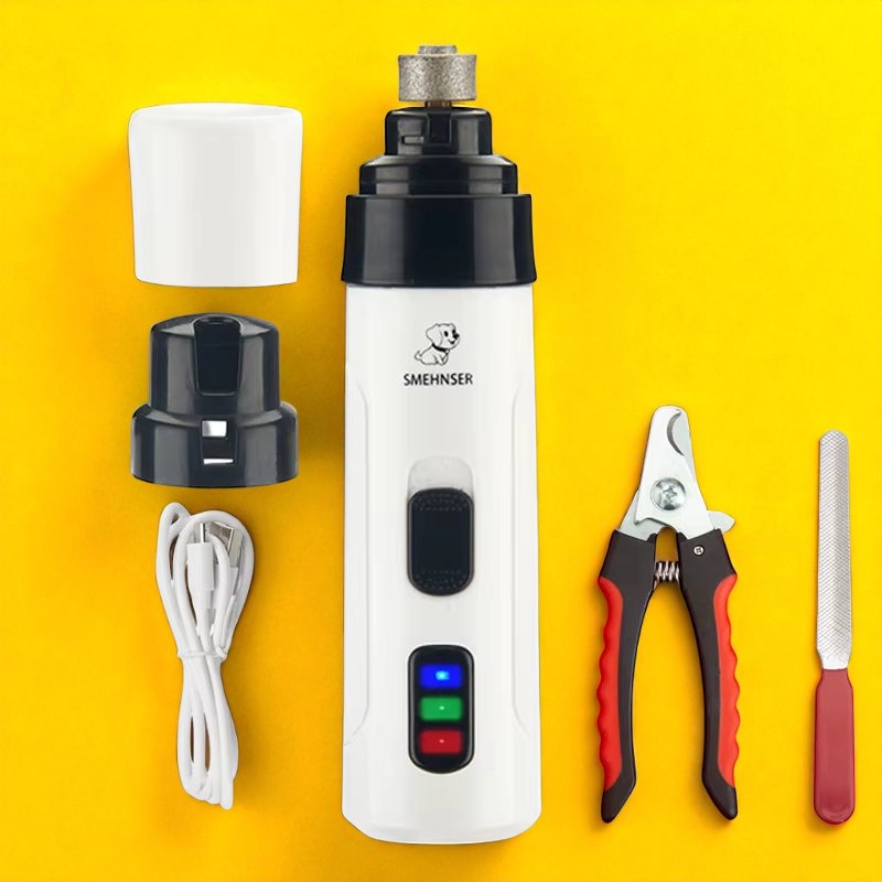 Lima de Uñas Eléctrica para Mascotas – Cortaúñas Silencioso y Recargable por USB para Perros y Gatos