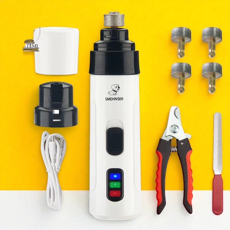 Lima de Uñas Eléctrica para Mascotas – Cortaúñas Silencioso y Recargable por USB para Perros y Gatos