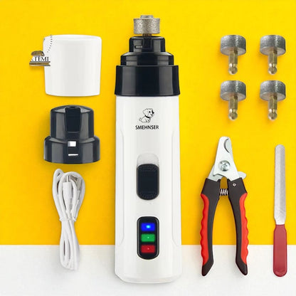 Lima de Uñas Eléctrica para Mascotas – Cortaúñas Silencioso y Recargable por USB para Perros y Gatos