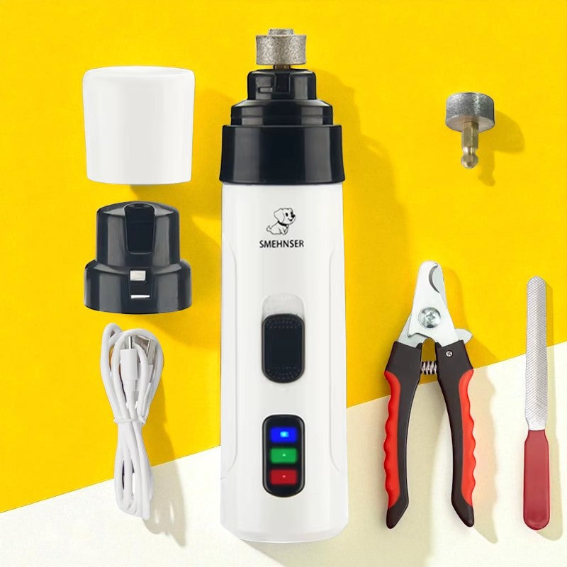 Lima de Uñas Eléctrica para Mascotas – Cortaúñas Silencioso y Recargable por USB para Perros y Gatos