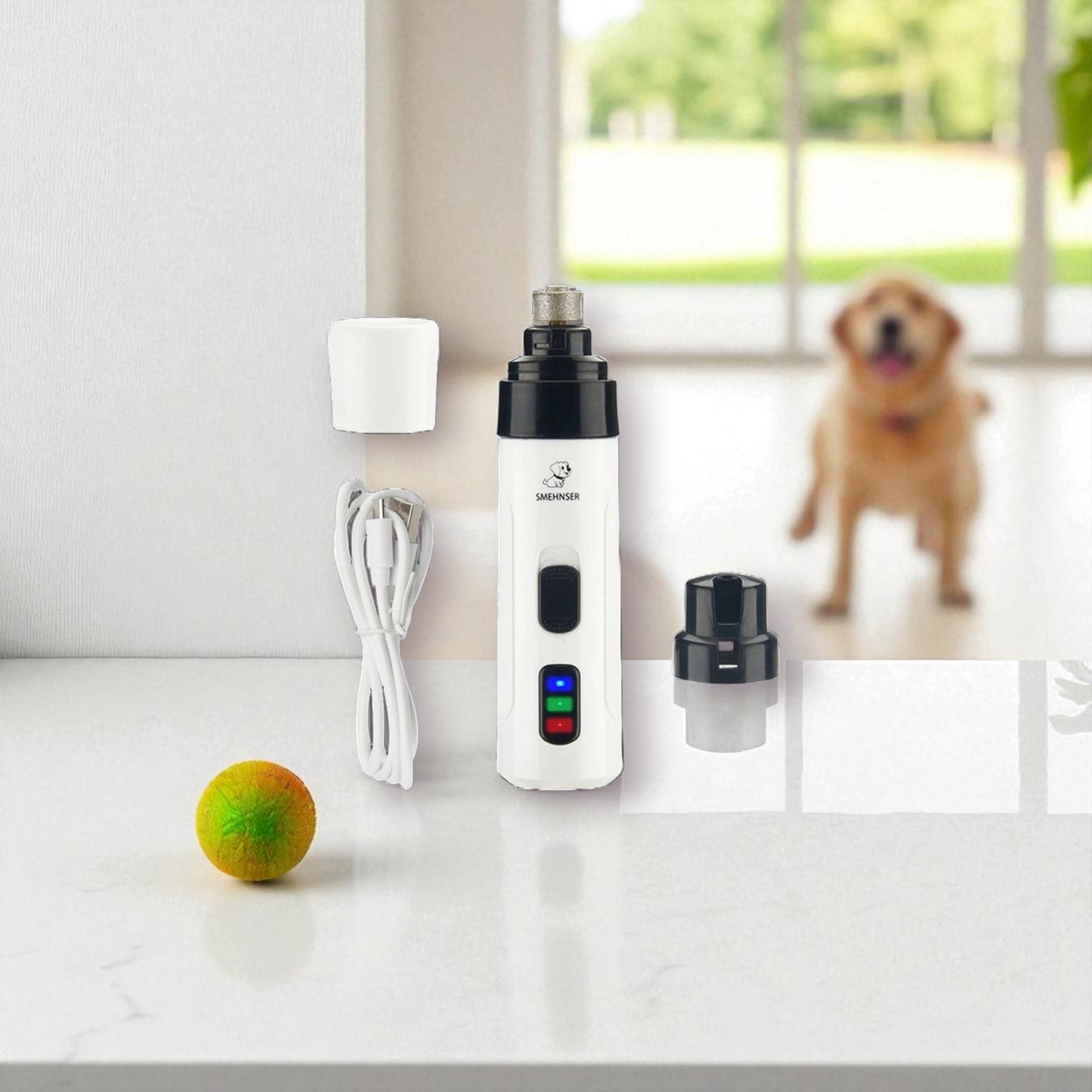 Lima de Uñas Eléctrica para Mascotas – Cortaúñas Silencioso y Recargable por USB para Perros y Gatos